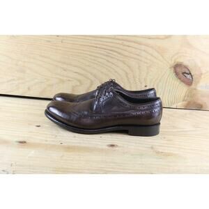 New Eleventy Mens Shoes 44 Brown Leather First Class Derby Oxfords Italy Wingtip